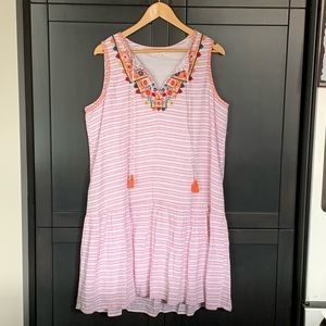 Embroidered summer sun dress